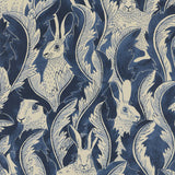 Wallpaper Hares In Hiding - Dark Denim