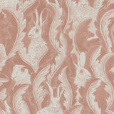 Wallpaper Hares In Hiding - Dusty Pink