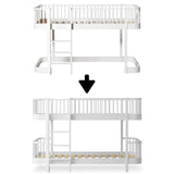 Wood Conversion kit Original low loft bed 138 cm to low bunk bed, white