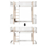 Wood Conversion kit Original loft bed to low loft bed 138 cm, white/oak