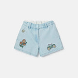Denim Shorts With Fairyland Embro - light blue