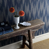 Wallpaper Ikat - Midnight Blue