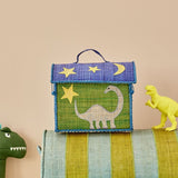 Extra Small Raffia Storage House - Green - Dinossaur Theme