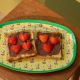 Melamine Rectangular Plate with Yellow Snoopy Print