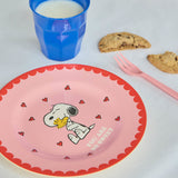 Melamine Side Plate with Pink Snoopy Print