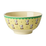 Melamine Bowl with Yellow Snoopy Print - Medium