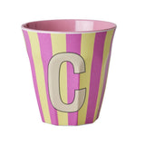 Melamine Cup - Multicolor Pink - C - Stripes