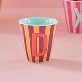 Melamine Cup - Multicolor Orange - D - Stripes