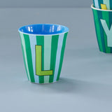 Melamine Cup - L - Green - Stripes