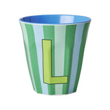 Melamine Cup - L - Green - Stripes