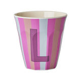 Melamine Cup - L - Multicolor Pink - Stripes