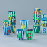 Melamine Cup - M - Green - Stripes