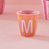 Melamine Cup - M - Orange - Stripes