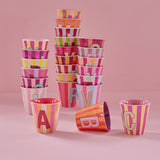Melamine Cup - M - Orange - Stripes