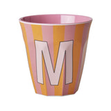 Melamine Cup - M - Orange - Stripes