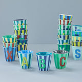 Melamine Cup - T - Blue - Stripes