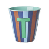 Melamine Cup - T - Blue - Stripes