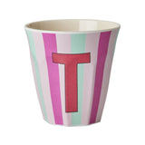 Melamine Cup - T - Pink - Stripes