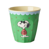 Melamine Cup with Green Snoopy Print