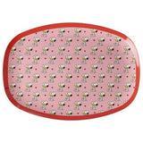 Melamine Rectangular Plate with Pink Snoopy Print