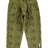 Mom fit trousers - Olive green with zebra print