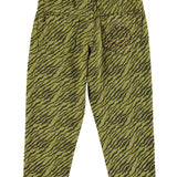 Mom fit trousers - Olive green with zebra print