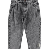 Mom fit trousers - Washed black denim