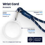 Wrist Cord - White Mug Ring - Midnight Silver