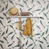 Seaside shelf with hooks, 60cm