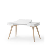 Wood Desk 66 cm, white/oak