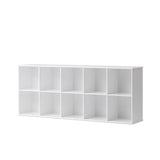 Wood Shelving unit 5x2 horizontal w. support