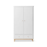 Wood Wardrobe 2 doors, white/oak