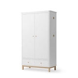 Wood Wardrobe 2 doors, white/oak