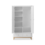 Wood Wardrobe 2 doors, white/oak