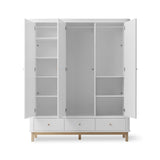 Wood Wardrobe 3 doors, white/oak