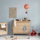 Wood nursery dresser 3 drawers, oak