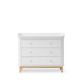 Wood nursery dresser 3 drawers, white/oak