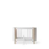 Wood Mini+ cot bed incl. junior kit, 68x122/162 cm, white/oak