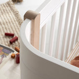Wood Mini+ cot bed excl. junior kit, 68x122 cm, white/oak