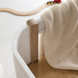 Wood Mini+ cot bed incl. junior kit, 68x122/162 cm, white/oak