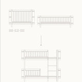 Wood Conversion kit Mini+ cot bed incl. junior kit & sibling kit to low bunk bed, oak - new