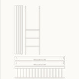 Wood Conversion kit Mini+ cot bed incl. junior kit & sibling kit to low bunk bed, white/oak
