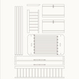 Wood Conversion kit Mini+ low loft bed to low bunk bed, white/oak