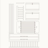 Wood Conversion kit Mini+ low loft bed to low bunk bed, white