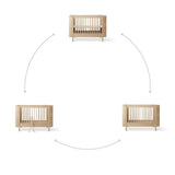 Wood Mini+ cot bed excl. junior kit, 68x122 cm, white/oak