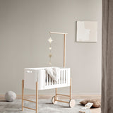 Wood Holder for co-sleeper bed canopy & mobile, oak