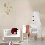 Wood Co-sleeper bed canopy, white