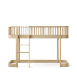 Wood original low loft bed, 90x200 cm, oak