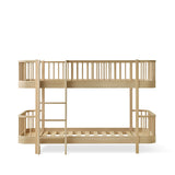 Wood original low bunk bed, 90x200cm, oak