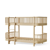 Wood original low bunk bed, 90x200cm, oak
